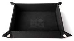 Fold Up Velvet Dice Tray - Leather Black